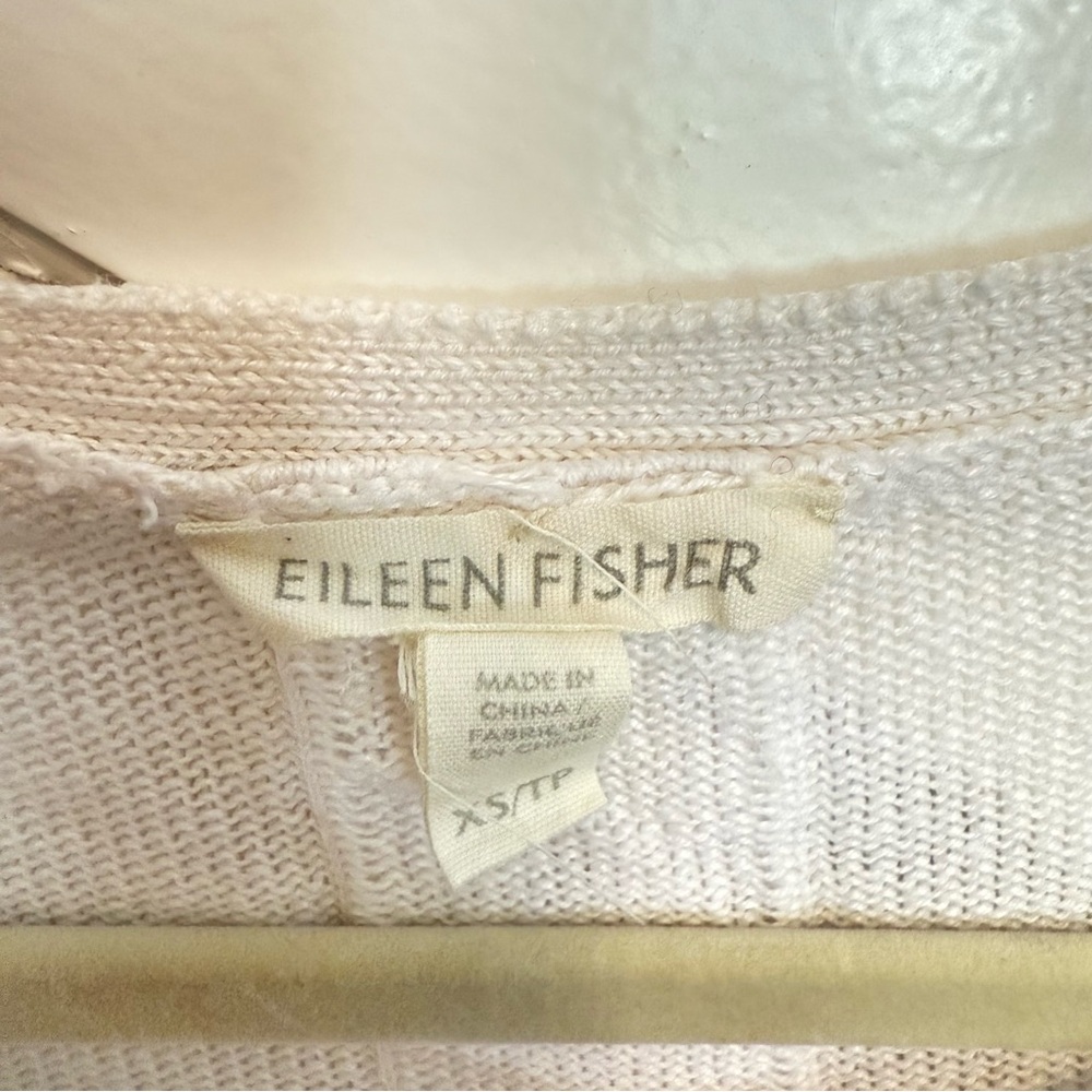 Eileen Fisher 100% Organic Linen White Long Sleeves Top size XS/TP - Picture 7 of 8